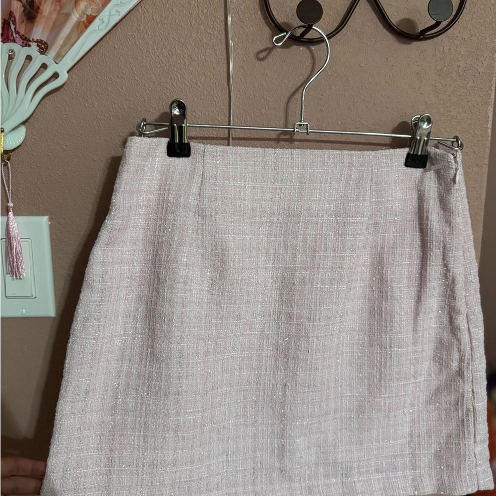 Francesca Pink Tweed Pencil Skirt